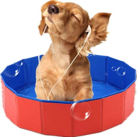 120x30cm Fashional PVC Pool for Dog, Durable and Foldable Pet Dog Cat Bath Pool Dog Swimming Pool