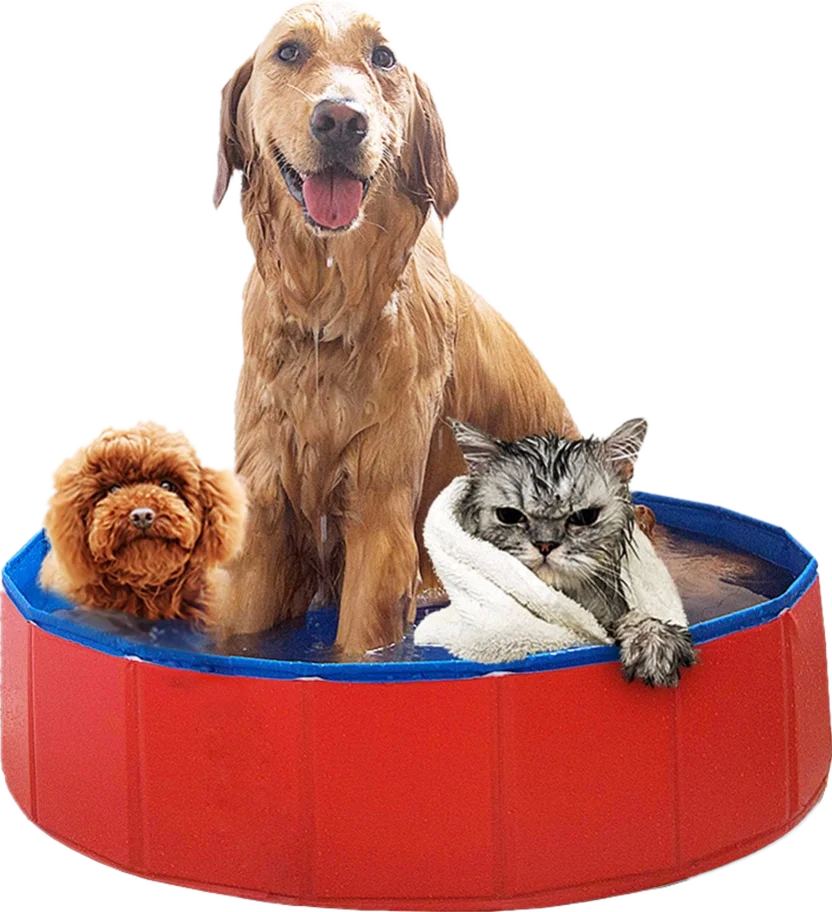 120x30cm Fashional PVC Pool for Dog, Durable and Foldable Pet Dog Cat Bath Pool Dog Swimming Pool