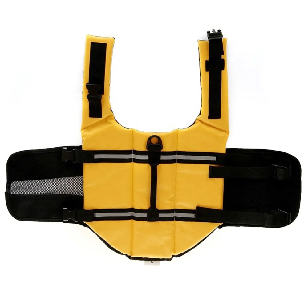 Prominent Color Reflective Dog Swimming Vest Floating Life Jacket for Summer Winter Spring Made of Polyester Solid Pattern
