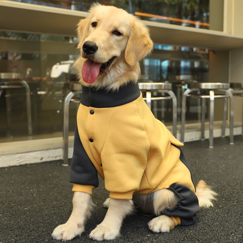 Turmeric Sporty Dog Onesie with Back Zipper & Pockets - For Medium/Large Dogs (Size : 6XL)
